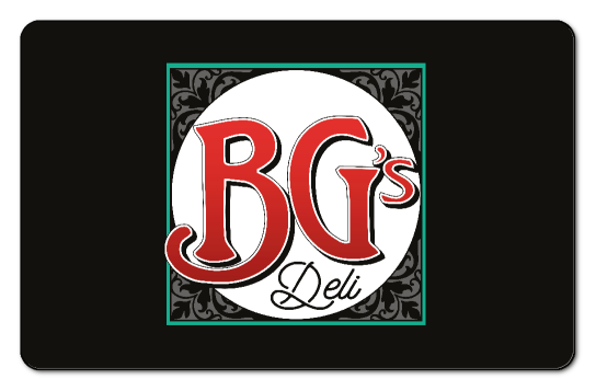 BG's Deli logo on black background